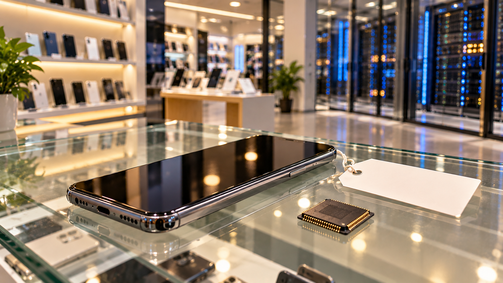 Smartphone price tag in an Indian mobile store showing 2026 price rise